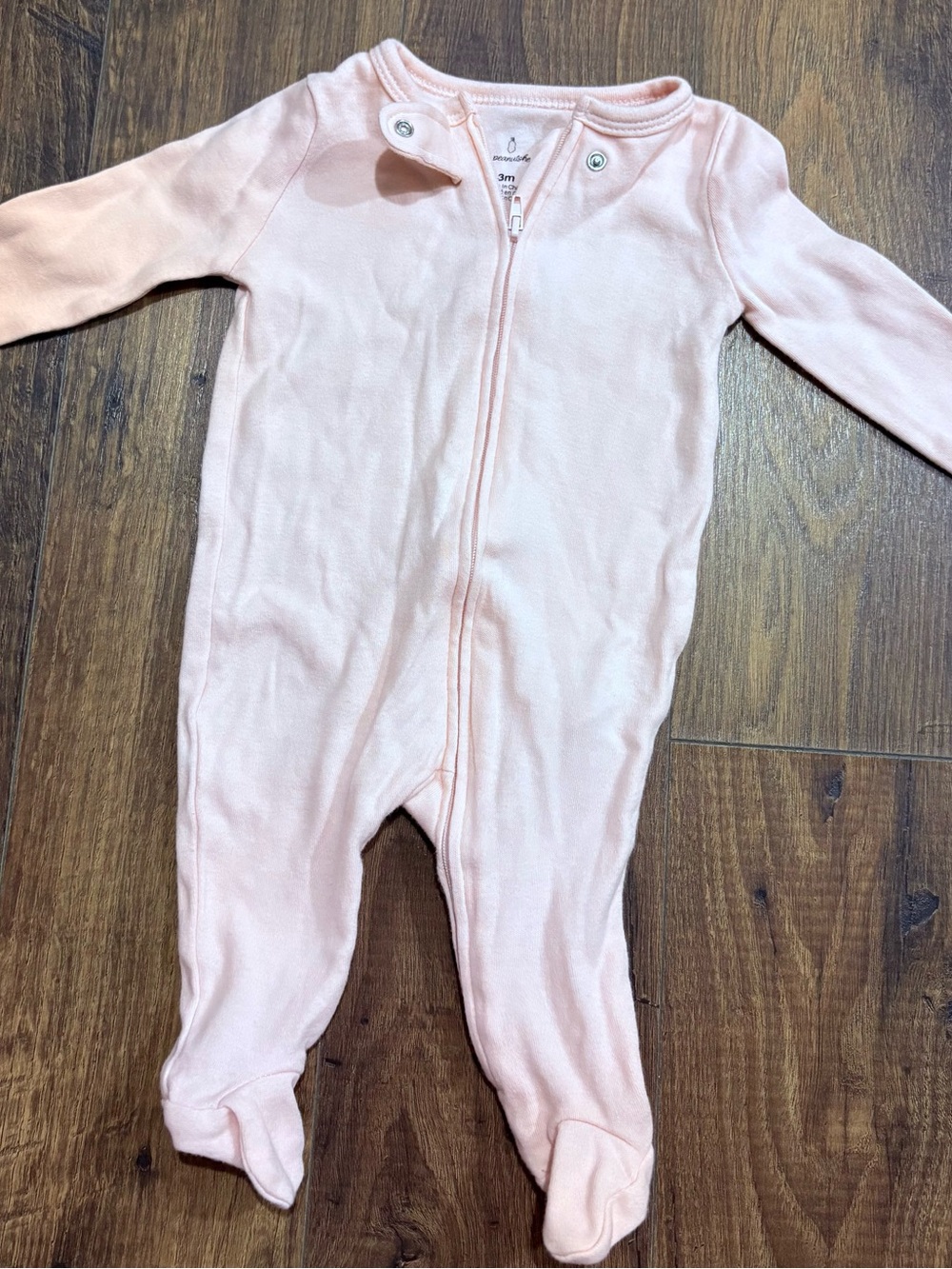 3M Pink Footed One-Piece Zippered Baby Romper